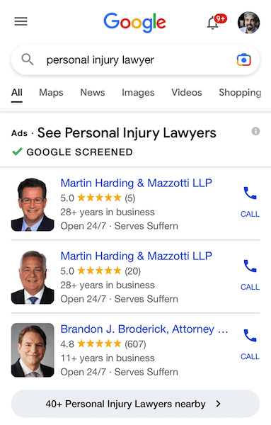 
            Google начал показывать по 3 результата в Local Services Ads
        
