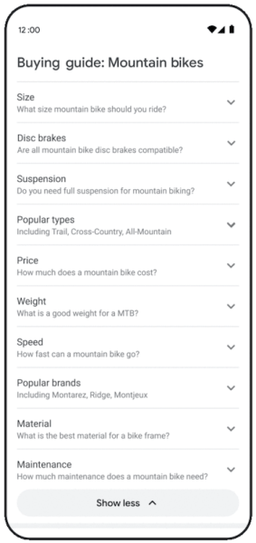 
            Google совершенствует алгоритмы поиска и выбора товаров
        