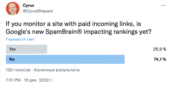Западные специалисты о влиянии December 2022 link spam update
Западные специалисты о влиянии December 2022 link spam update