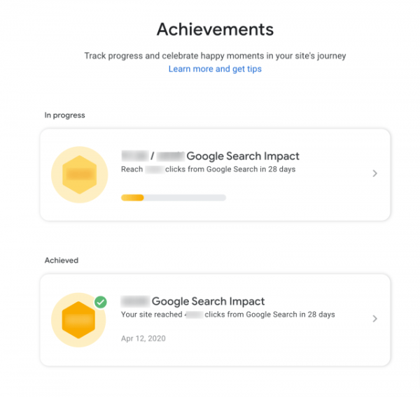 В Google Search Console Insights появился новый раздел «Достижения» В Google Search Console Insights появился новый раздел «Достижения»