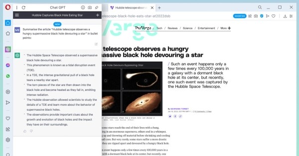 
            Браузер Opera интегрирует возможности Chat GPT
        