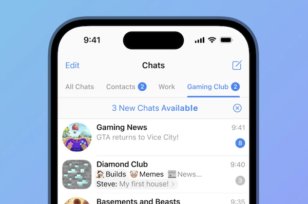 В Telegram появилась возможность быстро делиться десятками чатов с помощью одной ссылки
В Telegram появилась возможность быстро делиться десятками чатов с помощью одной ссылки