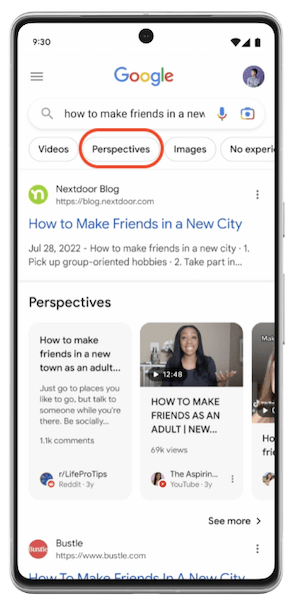 
            В поиске Google появится новый фильтр «Перспективы»
        