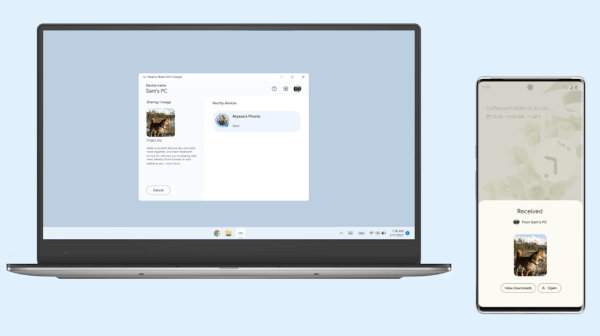 
            Google официально представил приложение Nearby Share для Windows
        