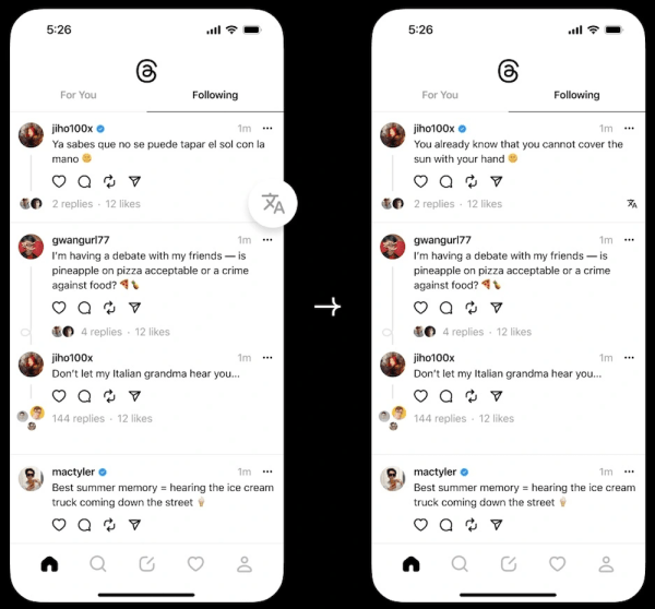 В Threads появилась хронологическая лента и перевод постов
В Threads появилась хронологическая лента и перевод постов