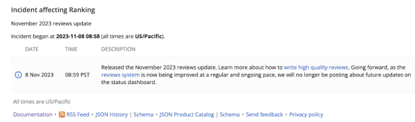 
            Google начал November 2023 Reviews Update
        